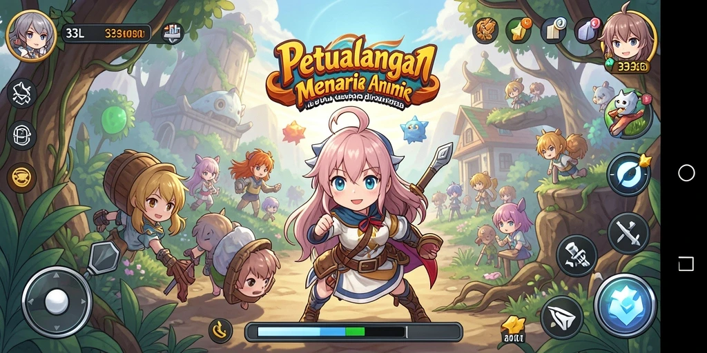 Tampilan gameplay <strong>33L</strong> yang menampilkan pertarungan karakter anime.