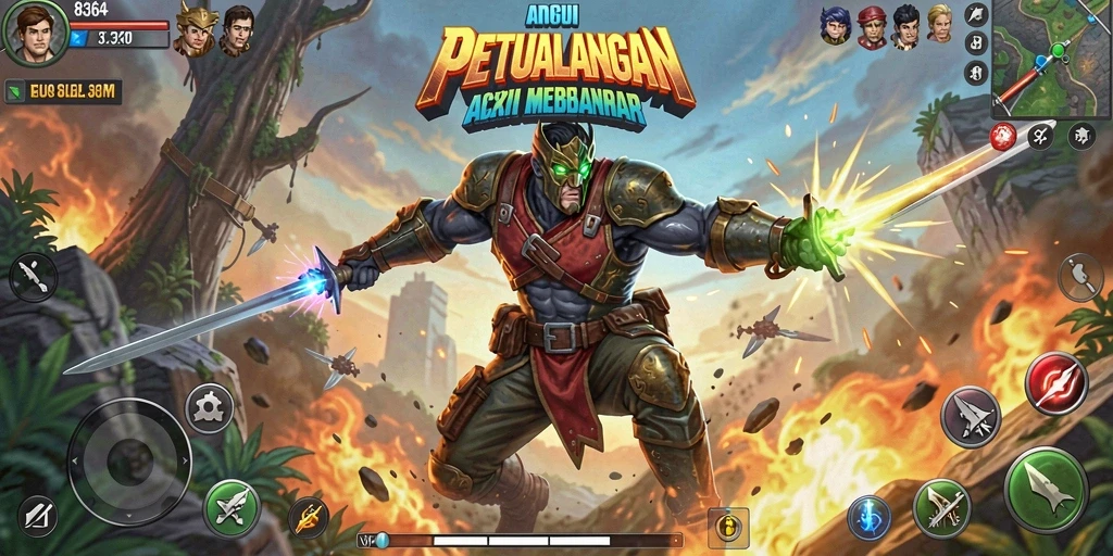 Screenshot utama 8364 menampilkan aksi mendebarkan dalam pertarungan.
