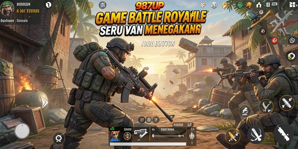 Tangkapan layar gameplay 987UP yang menampilkan aksi seru Battle Royale.