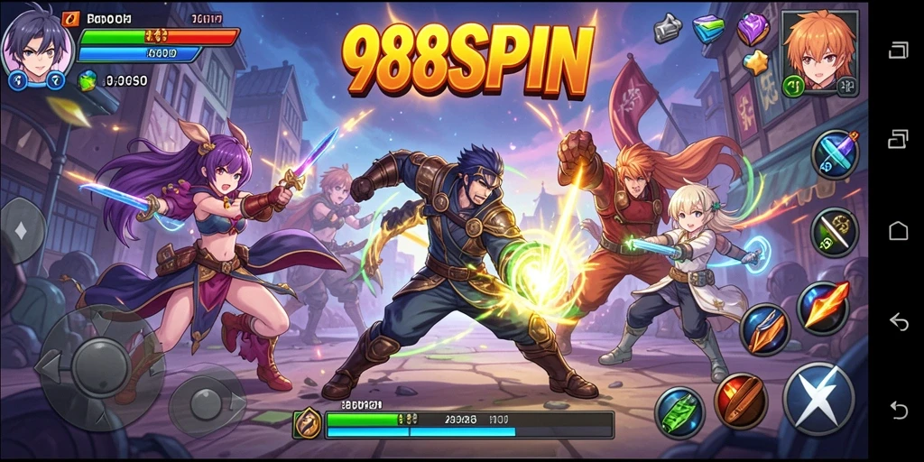 Tampilan gameplay seru dan dinamis di 988SPIN.