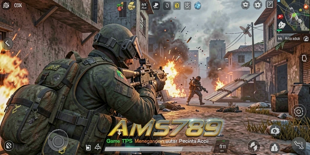 Screenshot menunjukkan aksi mendebarkan dalam gameplay TPS.