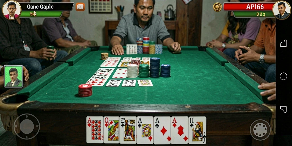 Tampilan gameplay Gaple yang menarik dan interaktif.