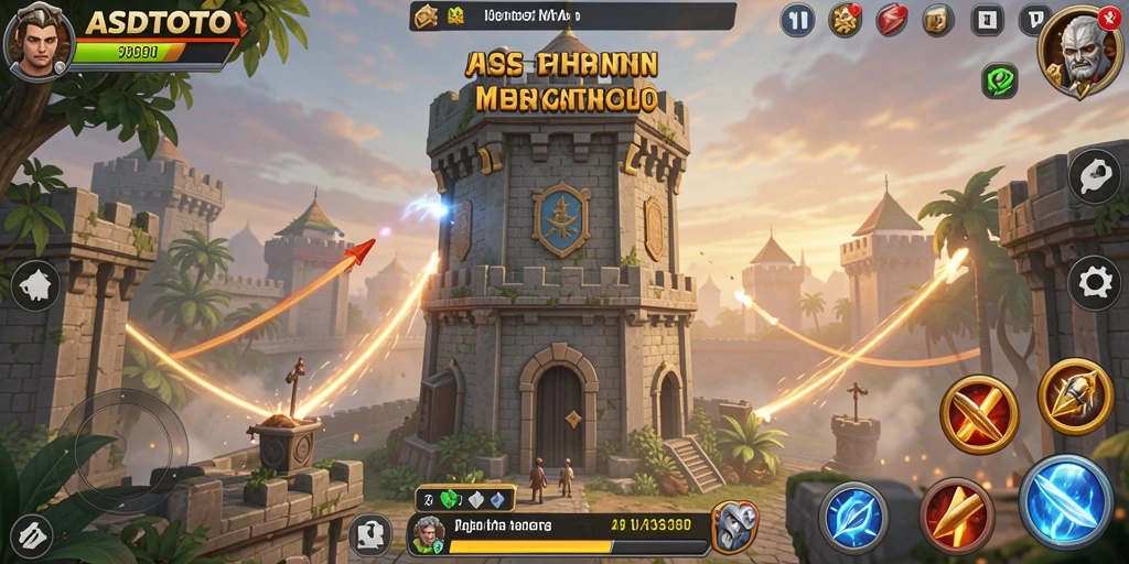 Tampilan gameplay ASDTOTO yang menegangkan dalam pertahanan menara.