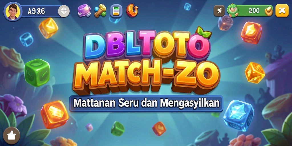 Tampilan menarik dari gameplay DBLTOTO dengan elemen Match-3 berwarna-warni.