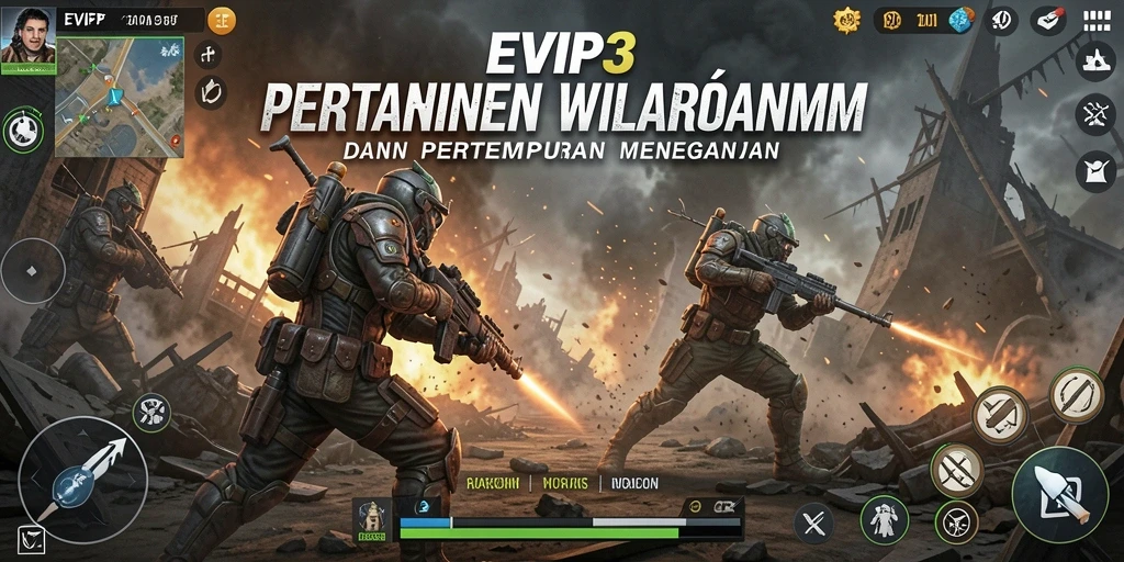 Tangkapan layar EVIP3 menampilkan aksi seru dalam game Tower Defense.