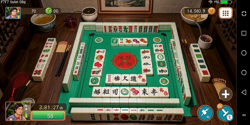Screenshot gameplay F7F7 menampilkan tantangan Mahjong yang menarik.