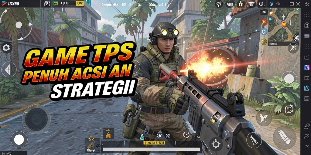 Tampilan gameplay IDX66 yang menegangkan dalam aksi TPS.