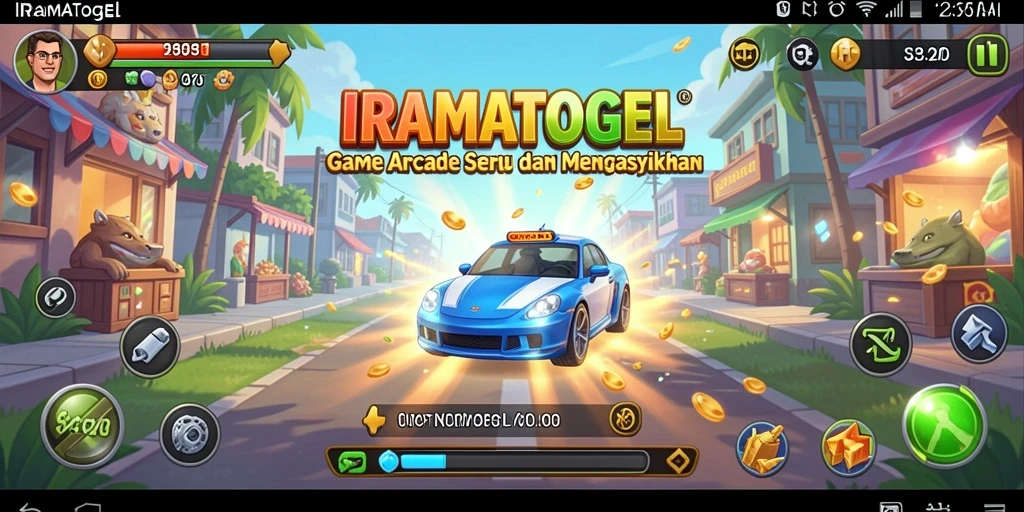 Tampilan gameplay <strong>IRAMATOGEL</strong> yang penuh warna dan dinamis.