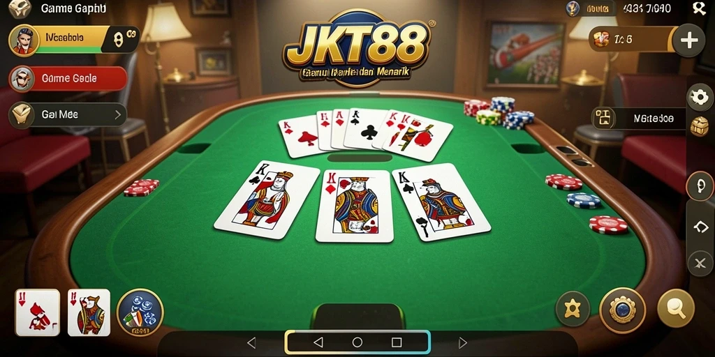 Tampilan gameplay utama JKT88 saat bermain Gaple.