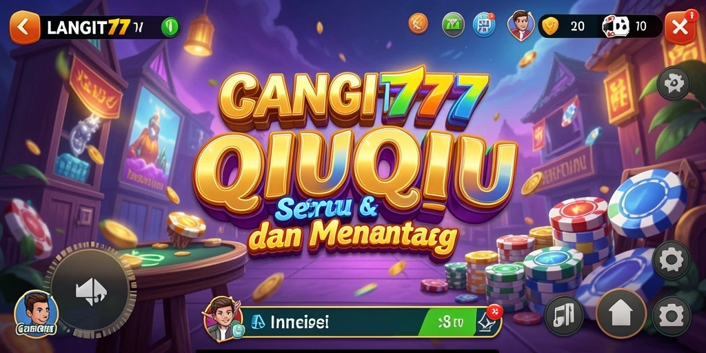 Tampilan gameplay seru di LANGIT777 dengan kartu QiuQiu.