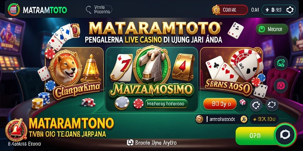 Screenshot utama MATARAMTOTO menampilkan gameplay Live Casino yang mendebarkan.