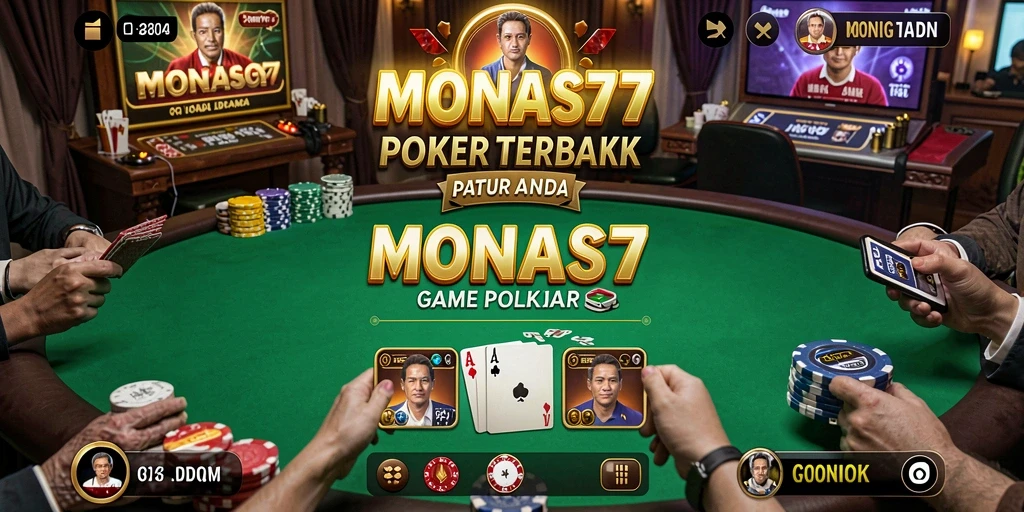 Tampilan seru gameplay Poker di MONAS77 yang memukau.