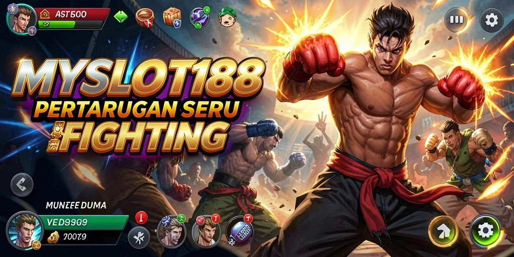 Tangkapan layar menunjukkan pertarungan intens di MYSLOT188.