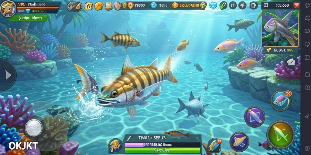 Tampilan gameplay menembak ikan yang seru dan menantang.