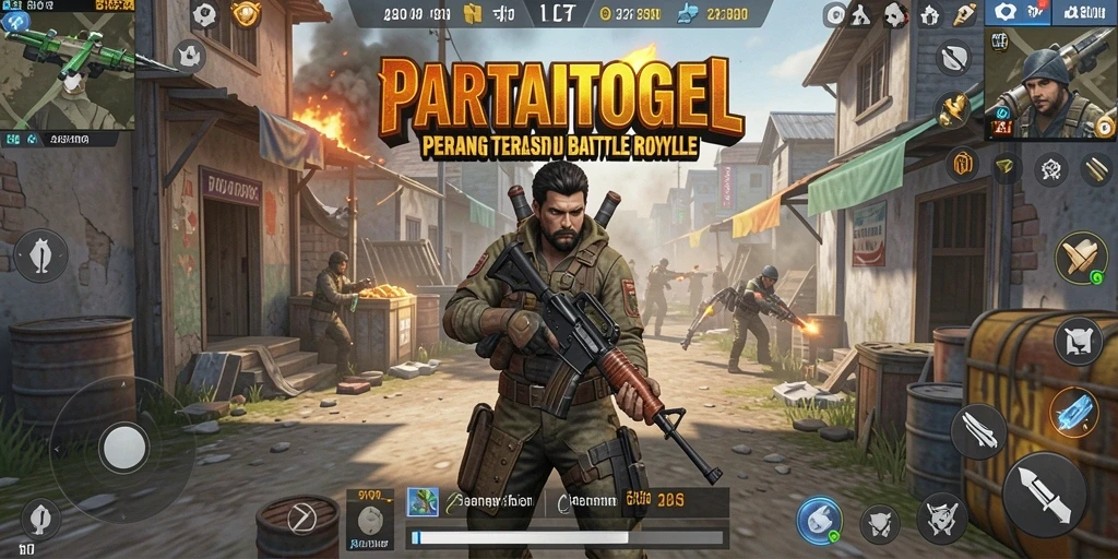 Tangkapan layar PARTAITOGEL menampilkan pertempuran seru dalam arena Battle Royale.