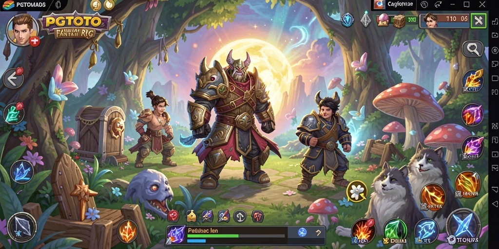 Screenshot permainan PGTOTO yang menunjukkan pertarungan epik di dunia RPG.