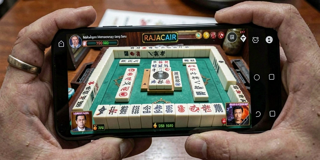Tangkapan layar utama RAJACAIR menampilkan gameplay seru Mahjong.