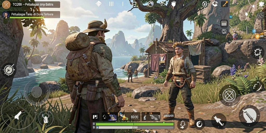 Screenshot gameplay TO288 dengan dunia terbuka yang luas dan menarik.