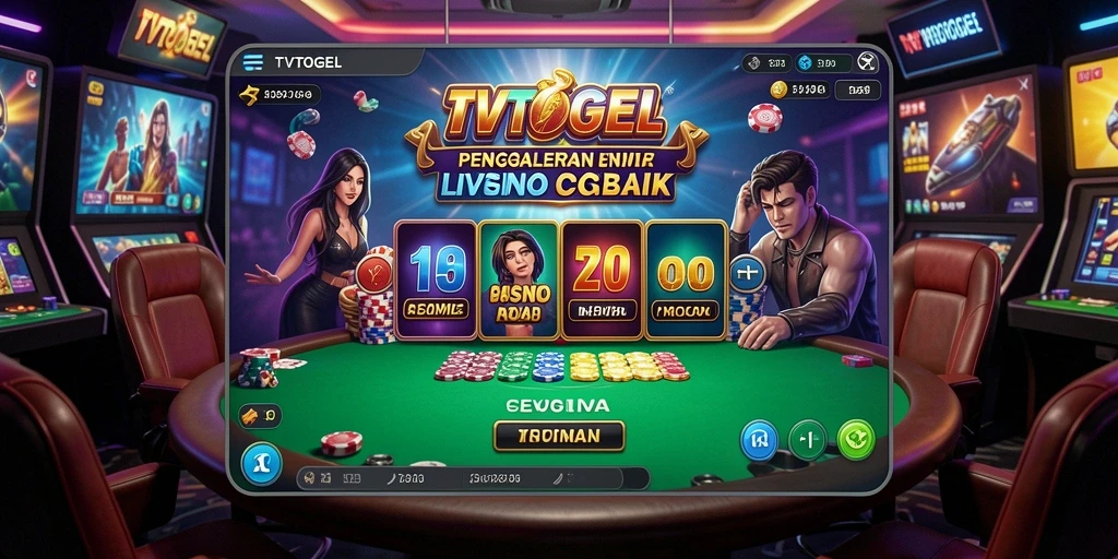 Screenshot gameplay Live Casino di TVTOGEL dengan dealer langsung.