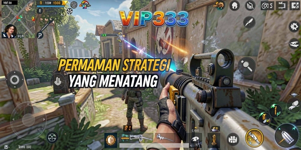 Screenshot utama menunjukkan gameplay strategi yang intens.