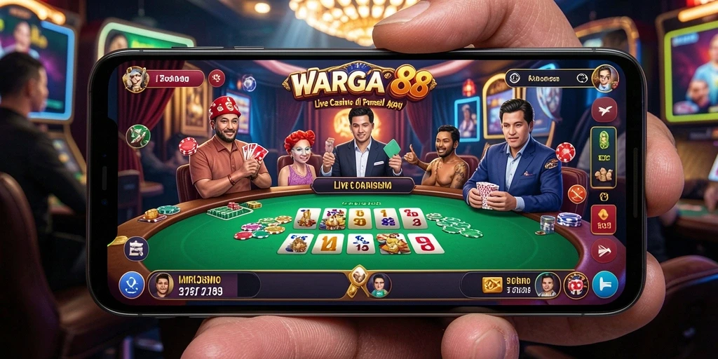 Screenshot utama WARGA88 menampilkan pengalaman bermain Live Casino yang mengasyikkan.